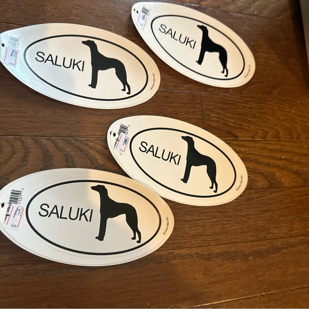 Saluki Dog Oval Stickers set of 4